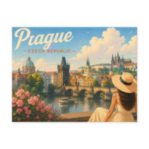 Praga - Tarjeta postal de viaje de La dama del som