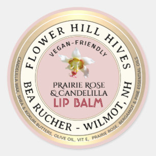 PRAIRIE ROSA Candelilla cera Lip Balm Etiqueta