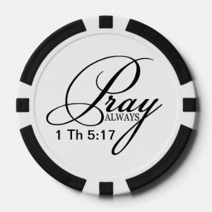 Pray siempre Personalizado cerámica de póquer Chip