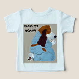 Praying Basset Hound Puppy, "Bless My Mommy"