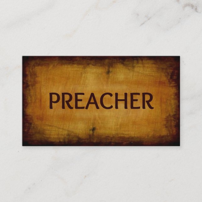 Preacher Antique Brushed Wood Tarjeta de presentac (Anverso)