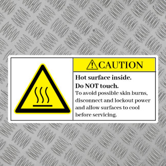 Precaución de superficies calientes en etiqueta in