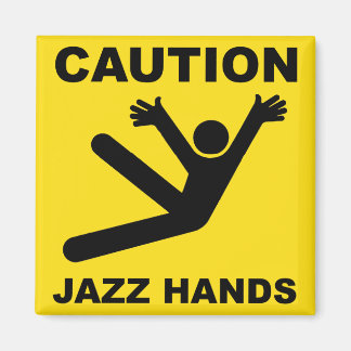 Precaución imán de manos de jazz