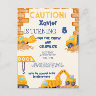 ¡PRECAUCIÓN! Invitación de cumpleaños a un camión