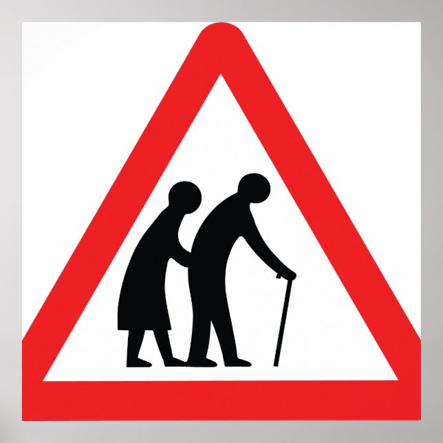 PRECAUCIÓN Personas Mayores - Señal de Tráfico del (Frente)