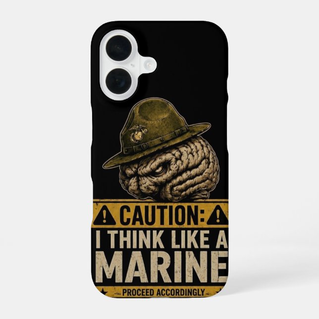 Precaución: Piensa como una funda para iPhone 16 d (Reverso )