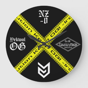 Precaución Reloj de pared acrílico