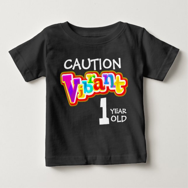 Precaución vibrante camiseta de un niño pequeño de (Anverso)
