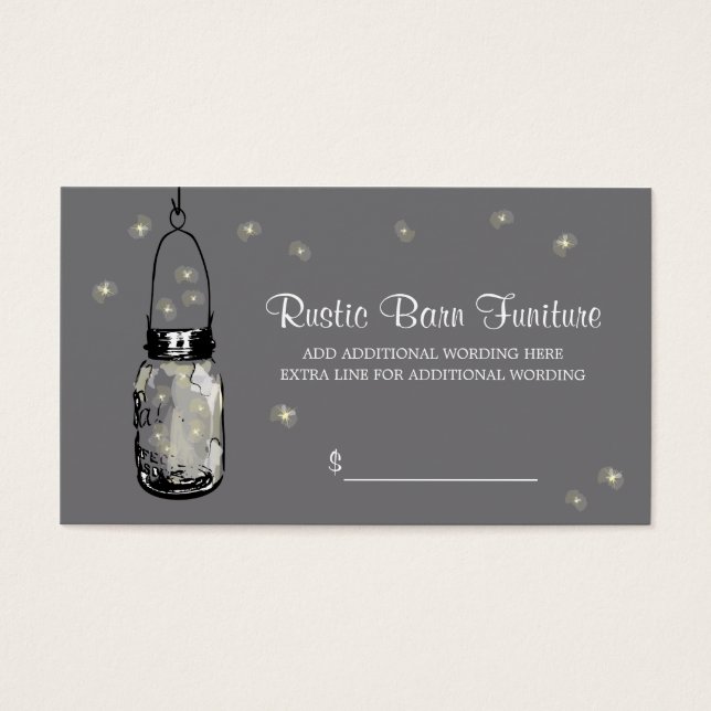 PRECIO TAG Mason Jar & Fireflies (Frente)