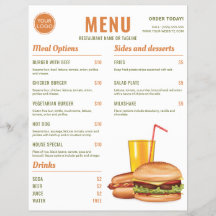 Precios del Menú de Comida de Hamburguesa Hotdog N