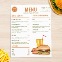 Precios del Menú de Comida de Hamburguesa Hotdog N