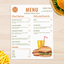 Precios del Menú de Comida de Hamburguesa Hotdog N