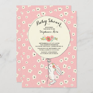 Preciosa invitación a Baby Shower para Chicas cone