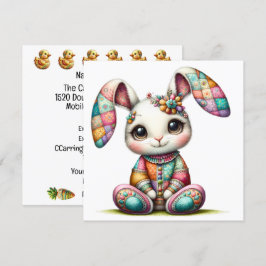 Preciosa invitación a un tema para conejitos