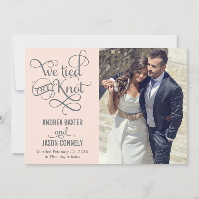 Preciosa Invitación Boda de nudos - Engranaje lige (Anverso)