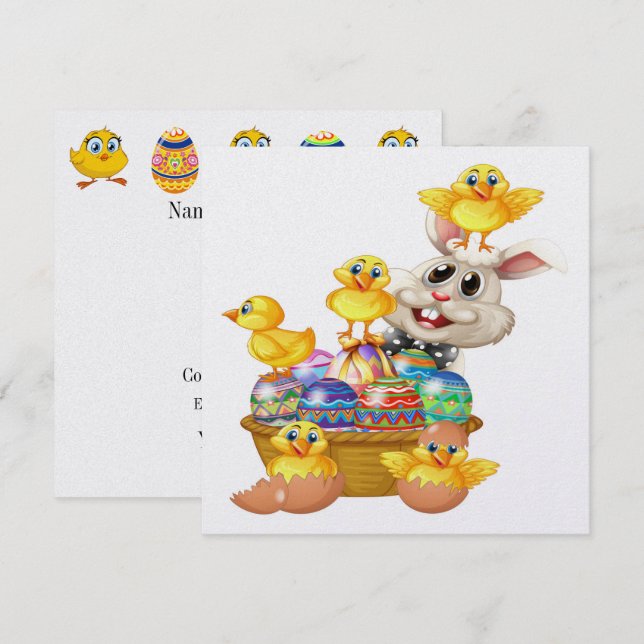 Preciosa invitación de Pascua (Anverso / Reverso)