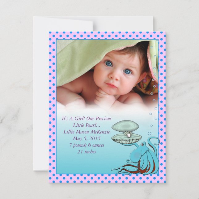 Preciosa Invitación Pearl Baby (Anverso)