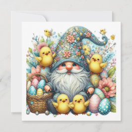 Preciosa invitación temática de Gnome Easter