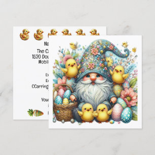 Preciosa invitación temática de Gnome Easter
