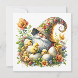 Preciosa invitación temática de Gnome Easter