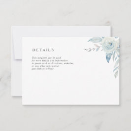 preciosa tarjeta de detalles color agua polvorient