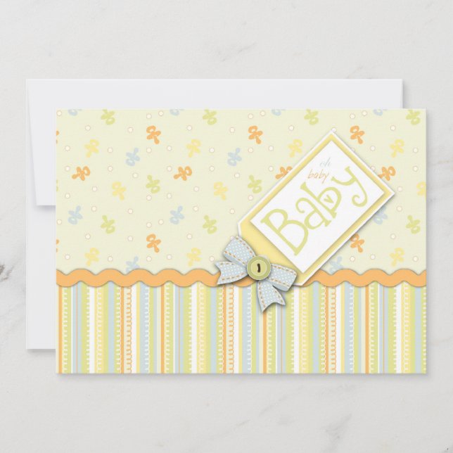 Preciosa tarjeta de invitación para bebé (Anverso)