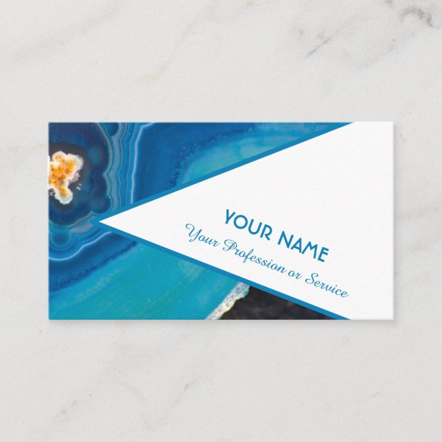 Preciosa tarjeta de visita de gema de cristal azul (Anverso)