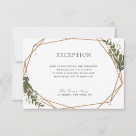 preciosa tarjeta RSVP floral geométrica
