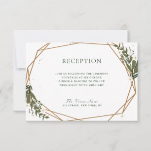 preciosa tarjeta RSVP floral geométrica