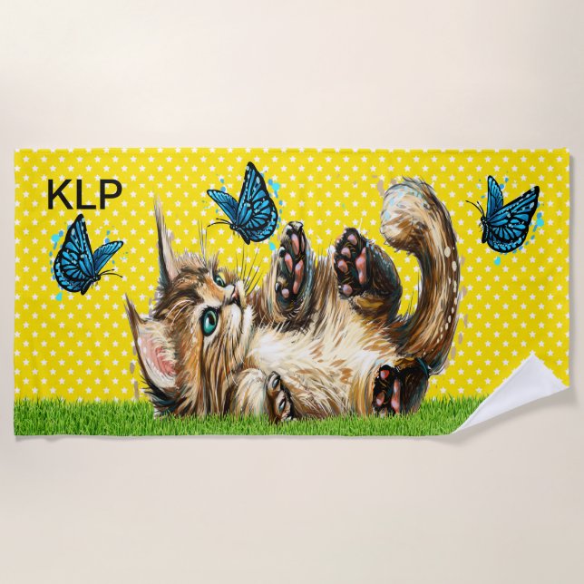 Preciosa toalla de playa de Kitten (Anverso)