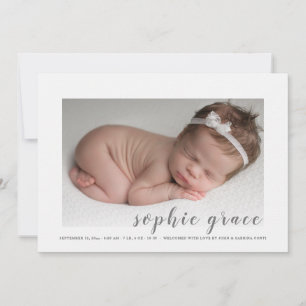 Precioso anuncio de nacimiento de foto de llegada