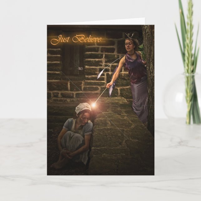 Precioso "apenas crea" la tarjeta de Cenicienta y (Anverso)
