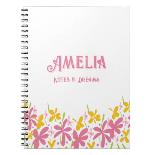 Precioso Cuaderno Personalizado de Flores Silvestr