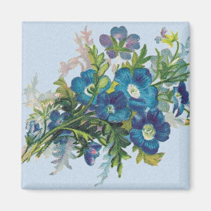 Precioso imán de flores azules