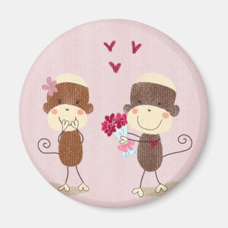 Precioso imán de la pareja de monos Sock