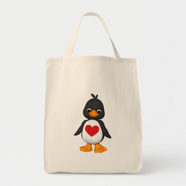 Precioso la bolsa de asas del pingüino (Frente)