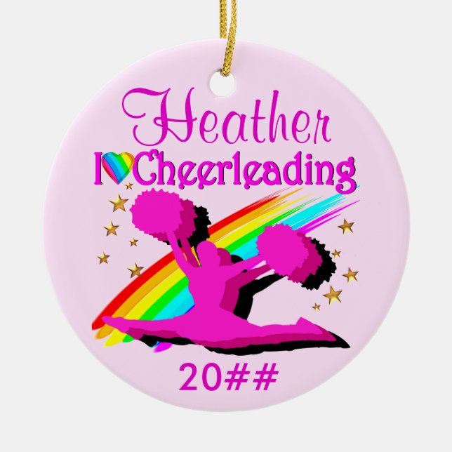 PRECIOSO ORNAMENTO PERSONALIZADO DE CHEERLEADER PI (Frente)