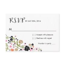 Precioso ramo floral | tarjeta de respuesta de inv