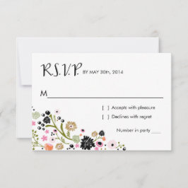 Precioso ramo floral | tarjeta de respuesta de inv