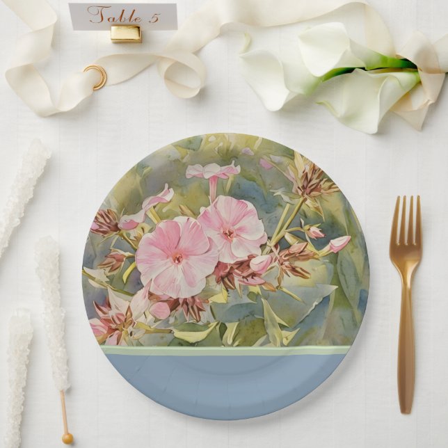 Precioso Rosado - Plato de Papel (Boda)
