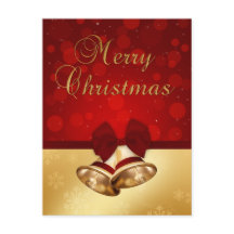 Preciosos Navidades dorados Bells tarjeta postal d