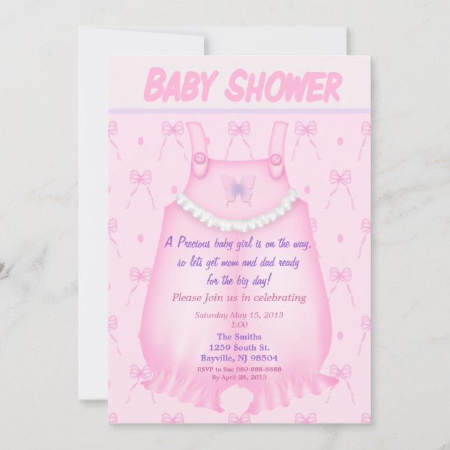 Precious Baby Girl Invitación a Baby Shower (Anverso)