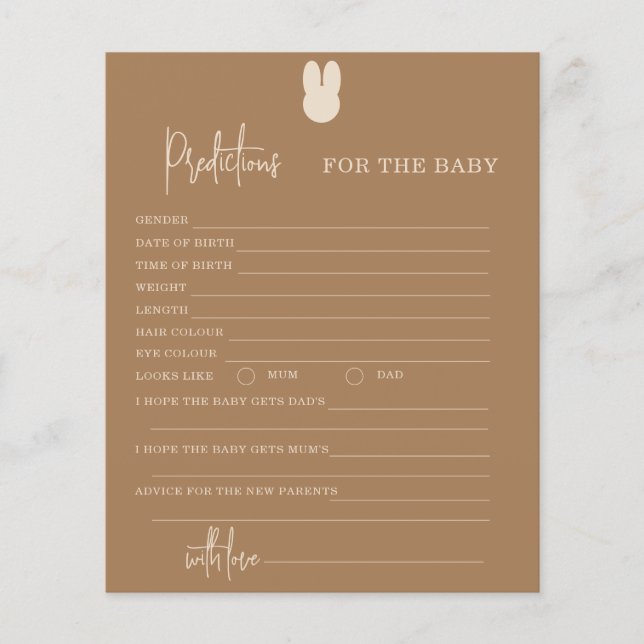 Predicción neutra de género congénita para tarjeta (Anverso)