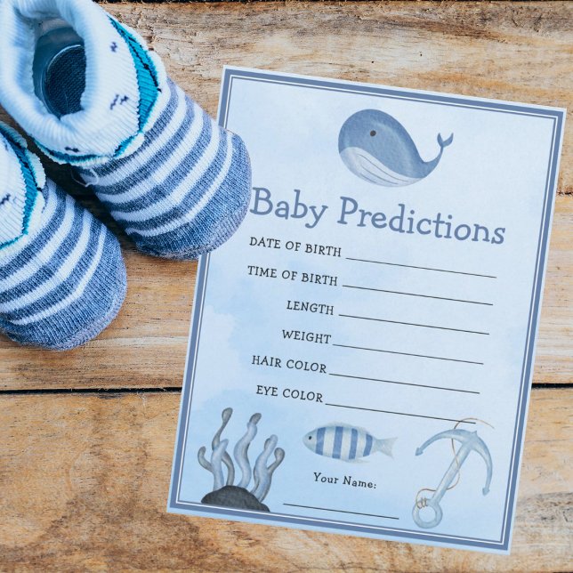 Predicciones de Baby Shower azul costero de Ocean  (Subido por el creador)