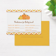 Predicciones de calabaza Tarjeta Baby Shower grand