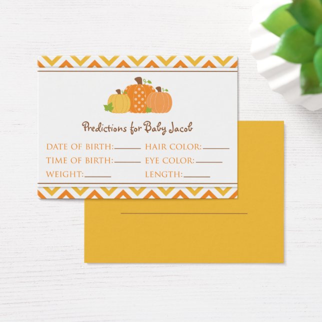 Predicciones de calabaza Tarjeta Baby Shower grand (Escritorio)