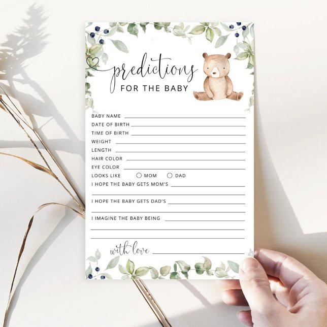 Predicciones del oso para la tarjeta de bebé (Subido por el creador)