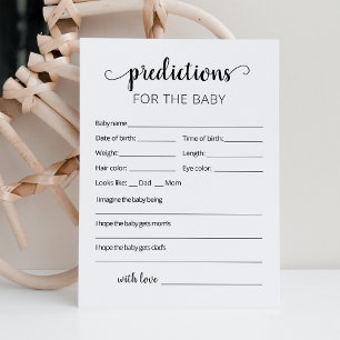 Predicciones para la tarjeta fiesta de Baby Shower