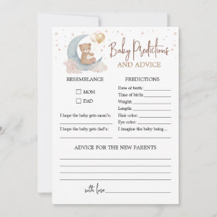 Predicciones sobre el bebé en la luna y tarjeta de