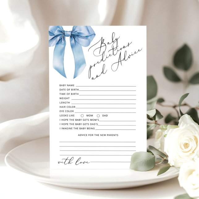 Predicciones y tarjeta de consejo de Blue Boy baby (Subido por el creador)